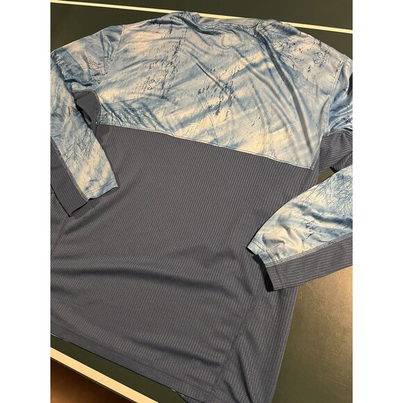Habit RealTree Long Sleeve Performance Fishing Shirt LARGE UV Blue White Hunting - Picture 7 of 9